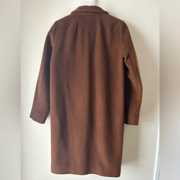 Babaton Stedman Chestnut Brown Wool-Blend Single-Button Trench Coat - Picture 2 of 4